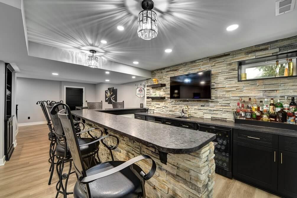 Amazing Soapstone Basement Bar Design Amazing Soapstone Basement Bar Design