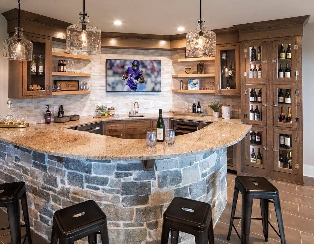 Stone Style Basement Bar Stone Style Basement Bar