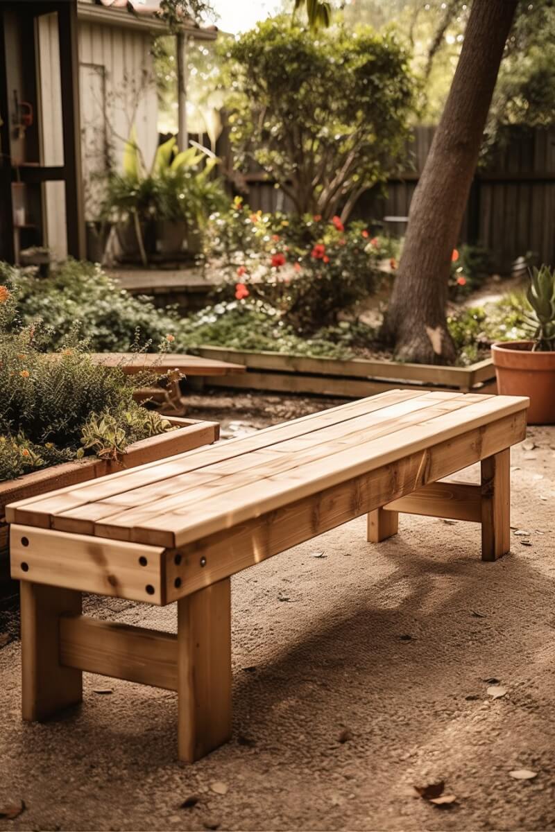 Cypress Wood Bench