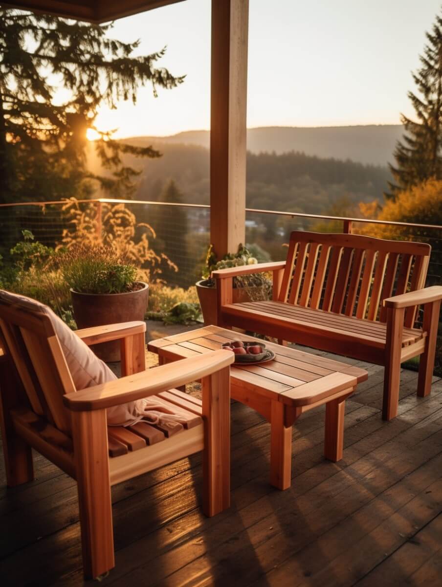 Western Red Cedar Outdoor Furniture Setting