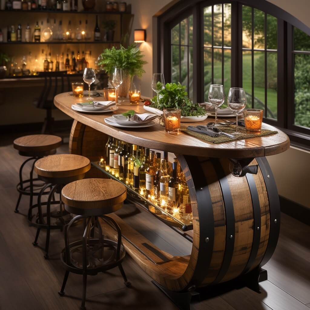 Diy Wine Barrel Bar Table